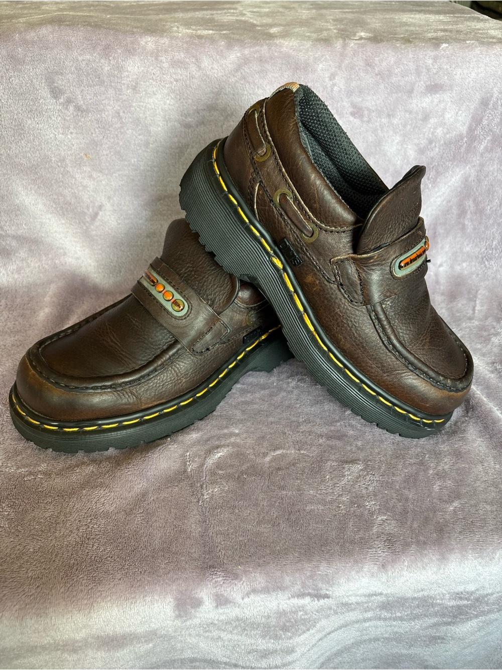 Vintage 90s Dr. Martens 9524 Brown Leather Moc-Toe Loafers Size UK 4 (US W 6/M5)